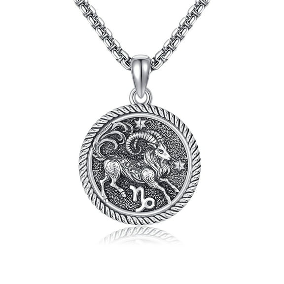 JUSORA Capricorn Necklace 925 Sterling Silver Capricorn Pendant And Chain Constellation Necklace Capricorn Jewelry Capricorn Birthday Gifts for Women Men
