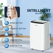 HUMSURE Portable Air Conditioners 12000 BTU Room Air Conditioning Portable for Room, 24H Timer, 5-in-1 Quiet AC Unit as Cooler Dehumidifier Fan, Remote Control Window Kit
