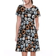 thumbnail image 1 of Balery Colorful Screws Vestidos sueltos de manga corta para mujer, vestidos de verano 2025, vestidos casuales de corte A con vuelo., 1 of 6