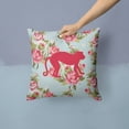thumbnail image 2 of Caroline's Treasures BB1128-RS-BU-PW1414 Monkey Shabby Chic Blue Roses Decorative Pillow Large Multicolor, 2 of 4