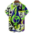 thumbnail image 4 of Telankuip Tropical Music Festival Print Short Sleeve Casual Shirts Mens Loose Breathable Button down Shirt for Beach Vacation 2026 Summer Colorful Stylish Tops with Pocket Green S, 4 of 4