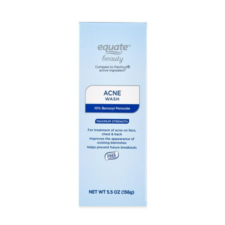 Equate Maximum Strength Acne Foaming Wash Face and Body Cleanser with 10% Benzoyl Peroxide, 5.5 oz