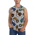 thumbnail image 2 of Lsque Color Tractor Print Men's Cotton Blend Sleeveless Muscle Shirts (S-3XL)- Moisture Wicking, Odor Protection, UPF 30+,Large, 2 of 8