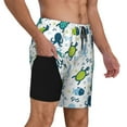thumbnail image 2 of Balery Cartoon Sea Creatures Bañador para hombre, shorts de playa de secado rápido con entrepierna y forro de compresión-XX-Large, 2 of 6