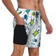 thumbnail image 2 of Balery Cartoon Sea Creatures Bañador para hombre, shorts de playa de secado rápido con entrepierna y forro de compresión-Medium, 2 of 6