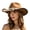 Brown, variant on Western Diva Cowboy Hat for and Jazz Fedora Style Party Hat for Stage Dance Performances and Western Leather Hats for Men Western One Size