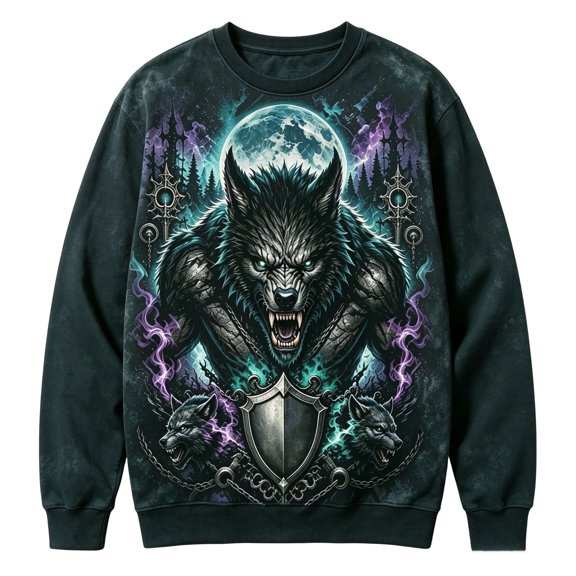 Toddler Boys Pullover Halloween Sweatshirts Wolf Print Kids Shirt Crewneck Long Sleeve Preppy Tops Size 2-3T