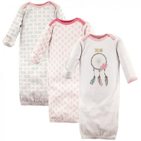UPC: 0660168517293 | Hudson Baby Infant Girl Cotton Long-Sleeve Gowns 3pk  Dream Catcher  0-6 Months