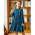 thumbnail image 3 of Arshiner Girls Fall Dress Long Sleeve Formal Tween Casual Midi Dresses, 3 of 9