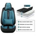 thumbnail image 6 of Leadwolf 2PCS Front Car Seat Covers Leather for Hyundai for Accent/Brio/Solaris/i25/Avega/ 2006-Present 2 Seats Leather Waterproof Front Set Cushion Protector with Pillow Black and Blue, 6 of 6
