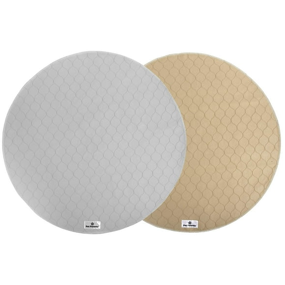 Pet Parents® Pawtect® Pads Grey Washable Pee Pads for Dogs, 2pack Reusable Dog Pee Pads, Waterproof Training Pads for Dogs (Round, 36" (2pack))