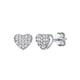 thumbnail image 1 of Pendientes de Botón de Corazón PROSTEEL Plata de Ley 925 Circonita Cúbica Regalo San Valentín, 1 of 7