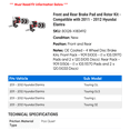 thumbnail image 2 of Front and Rear Brake Pad and Rotor Kit - Compatible with 2011 - 2012 Hyundai Elantra, 2 of 2