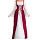 thumbnail image 1 of Vestidos renacentistas hasta el suelo con diseño de pajarita en el hombro para cosplay de anime, rojo vino, 1 of 1
