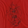 thumbnail image 2 of Looney Tunes Faded Taz Women's T Shirt, Red, Small, 2 of 6