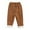 Gold, variant on Baby Boy Fleece Warm Pants For Fall Winter Solid Elastic Waist Casual Trousers