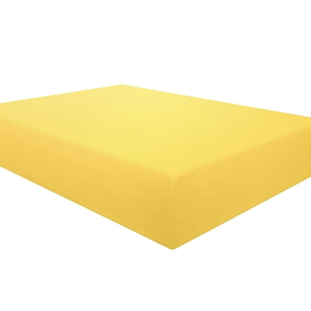 Ntbay Premium 1800 Series Microfiber Twin Fitted Sheet with Deep Pocket Ultra Soft and Breathable Fitted Bed Sheet 39x75 inches Yellow