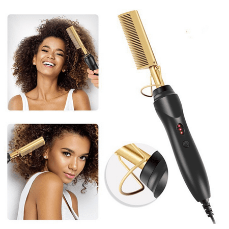 Roofei Hot Comb, Hair Straightening Brush, 2in1 Electric Hot Comb for Afro  Hair, Heat Pressing Comb, Ceramic Curling Flat Iron Curlers  Designed,Ceramic Straight Hair Curler Straighteners | Walmart Canada