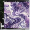 thumbnail image 3 of Ambesonne Purple Shower Curtain, Dreamy Swirling Marble Print, 69"Wx70"L, Quartz Pale Mauve and Lilac, 3 of 4