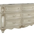 thumbnail image 4 of Flash Furniture 6 Drawer Marble Top Dresser with Carved Post and Cabriole Feet, White, 4 of 4