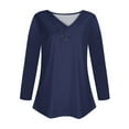 thumbnail image 4 of Patlollav Womens Long Sleeve Tops V Neck Sexy Casual 95% Polyester 5% Spandex Blouse, 4 of 6