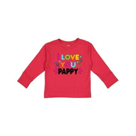

Inktastic I Love You Pappy with Flowers Gift Toddler Toddler Girl Long Sleeve T-Shirt