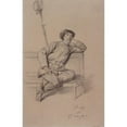 thumbnail image 2 of Alexandre Bida 17x24 Black Ornate Framed Double Matted Museum Art Print Titled: Portrait of Charles Garnier During the Headquarters of Paris. (1870), 2 of 5
