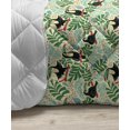 thumbnail image 3 of Zebra Down Alternative Comforter, Striped Endemic Horse Fauna Palm Trees, Microfiber Quilt for All Season, 5 Sizes, Seafoam Charcoal Grey, by Ambesonne, 3 of 3