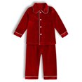 thumbnail image 1 of Pijamas navideños familiares a juego para niños, madres, mujeres y hombres, conjuntos de pijamas de terciopelo rojo y verde, ropa de diseño de lujo para niños y niñas, 1 of 5