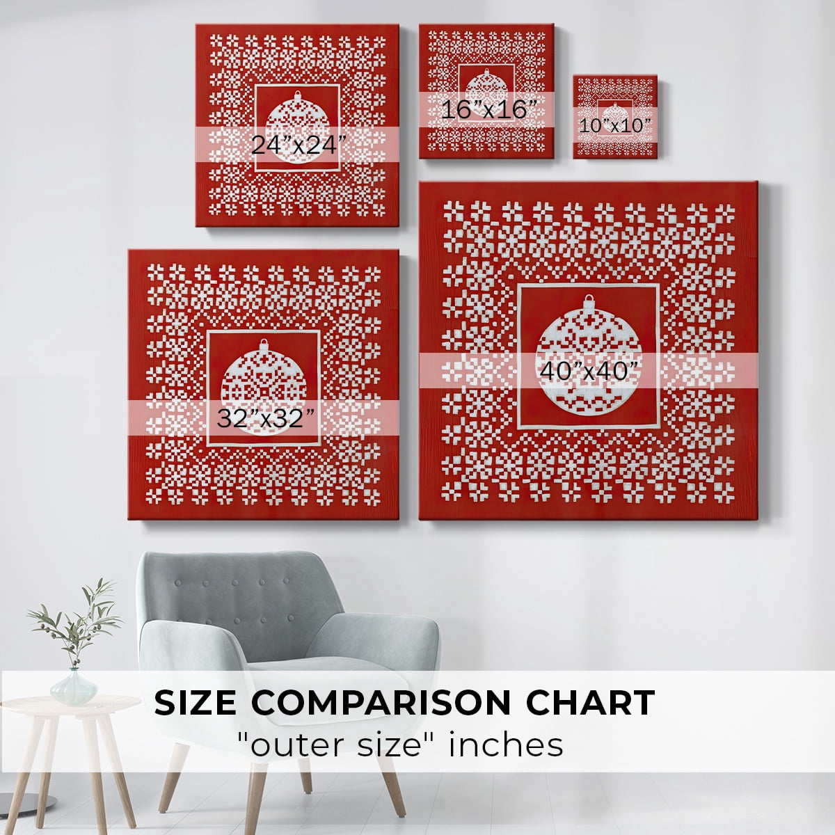 Fair Isle Snowflake III- Gallery Wrapped Canvas