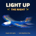 thumbnail image 3 of 3 Pack Airplane Launcher Toys, Foam Glider Airplane with LED Light & Dinosaur Stickers, Catapult Plane Toy for Boys, Outdoor Flying Toys Gifts for 3-12 Years Old Kids, 3 of 8