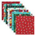 thumbnail image 4 of SDNall Mouchoir de Noël en Coton Imprimé pour Enfants Fait Main 8 Pcs, 4 of 9