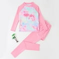 thumbnail image 5 of Girls Long Sleeve Bathing Suits 2 Piece Rash Guard Swimsuits Swimming Shirts Skirts Pants Full Coverage Modest Swimwear Pink, 5 Years, 5 of 5