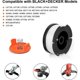 thumbnail image 2 of vicrays Pack de 8 Bobinas A6485 A6481 para Recortadora Black Decker, Hilo de Nailon de 6 x 9 m, Hilo de ⌀1,65 mm + 2 Tapas + 2 Resortes, 2 of 5