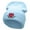 Lt Blue, variant on Rosey Heart Symbol Embroidered 12 inch Acrylic Cuffed Long Beanie - Pink OSFM