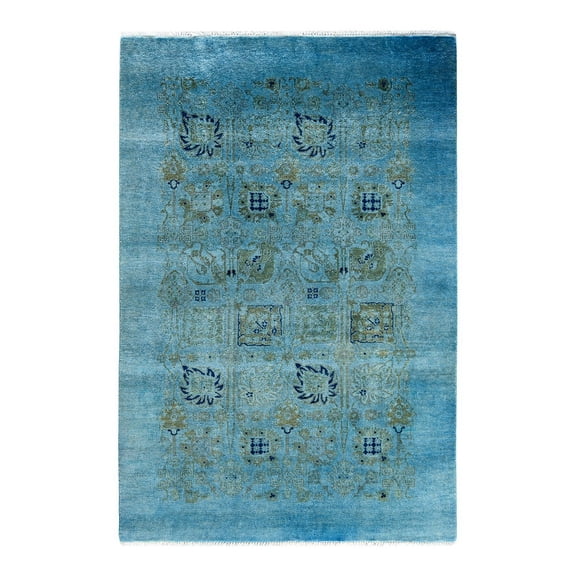 Vibrance One-of-a-Kind Hand-Knotted Area Rug - Blue, 3' 10" x 5' 8"