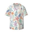 thumbnail image 2 of Lsque Colorful Seashells print Men's Cuban Collar Short Sleeve Shirt Summer Beachwear Casual Button Down Fashionable Vacation Leisure Shirt-XX-Large, 2 of 7