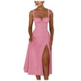 thumbnail image 1 of 2025 Robe d'Été pour Femmes Confortable et Ample, Robe Décontractée d'Été, Couleur Unie, Manches Courtes, Tenue de Bureau Décontractée, Robe Longue, 1 of 5