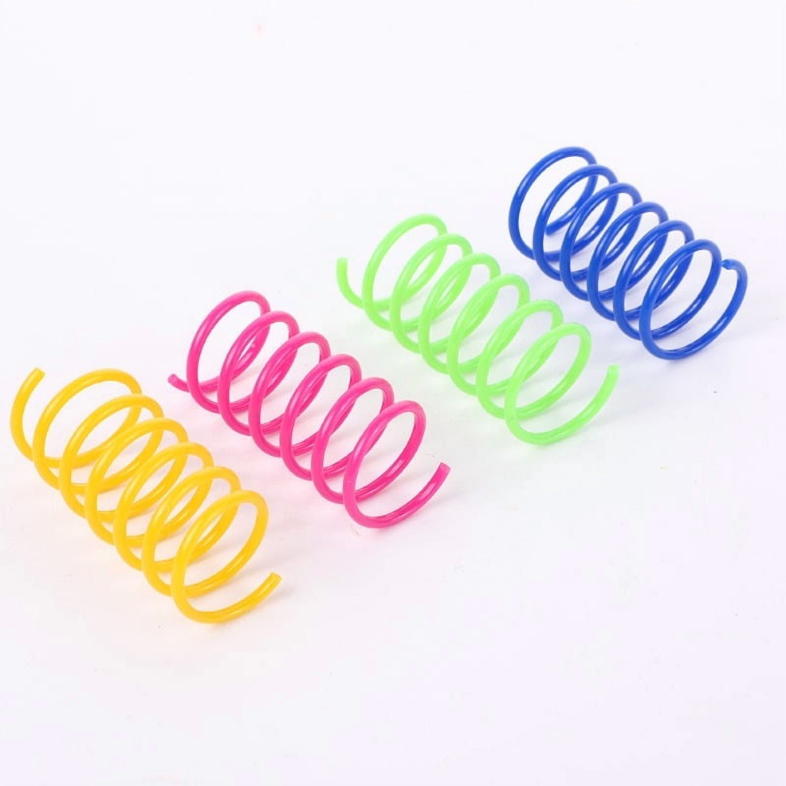4/200Pcs Cat Spring Toy, Cat Spiral Toys Interactive for Indoor Colorful Cats Plastic Springs Coil for Kitten Hunting Swatting