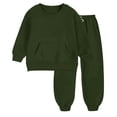 thumbnail image 4 of Girls Boys Classic Fleece Sweatsuit Kids Pullover Crewneck Sweatshirt and Jogger Sweatpants Tween Matching Tracksui𝘁 Pockets, 4 of 4