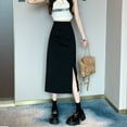 thumbnail image 4 of Vintage Retro Chic High Waisted Slim Fit Women Straight Skirt Pencil Skirt Hip Wrap Skirt Maxi Skirt BLACK L, 4 of 7