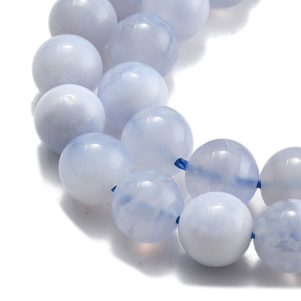 1 strand Natural Blue Lace Agate Beads Strands Round 8mm Hole: 1mm 49pcs/strand 15.3 inch