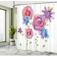 thumbnail image 5 of Ambesonne Flower Shower Curtain, Bohemian Pink Blossom, 69"Wx70"L, Pink Purple Blue, 5 of 5