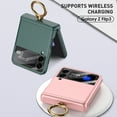 thumbnail image 4 of SaniMore Case for Samsung Galaxy Z Flip 3 6.7" 2021, Hinge Protection All-inclusive 360 Degree Rotating Metal Ring/Kickstand Wireless Charigng Lens Film Folding Case for Galaxy Z Flip 3, Purple, 4 of 8