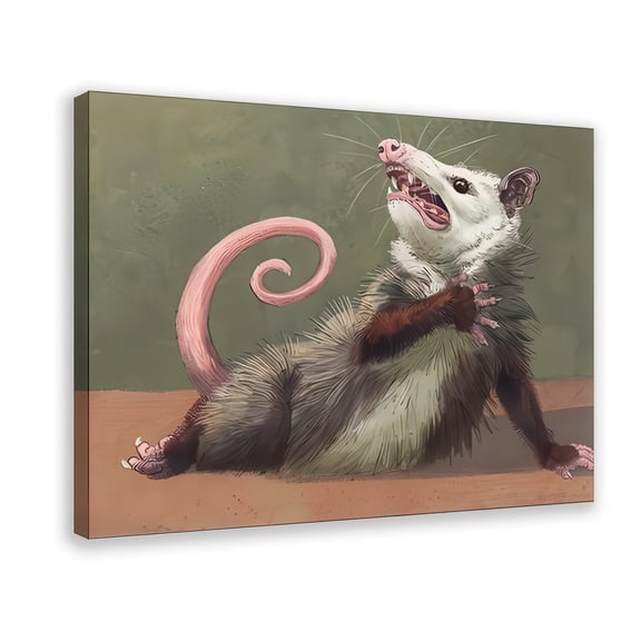 Framed Possum Canvas Wall Art – Cute Animal Print for Home Decor