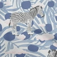 thumbnail image 1 of oneOone Cotton Flex Medium Blue Fabric Tropical Animal With Plam Leaf Dress Material Fabric Print Fabric By The Yard 40 Inch Wide, 1 of 4