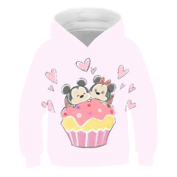 Niñas dibujos animados Minnie Mickey Sudadera con capucha ropa niños primavera algodón moda sudaderas niño Minnie top fit chico tamaño 100-160c8T Gao Jinjia LED
