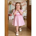 thumbnail image 5 of Loicainy Baby Toddler Girl Birthday Dress 6 12 18 24 Months 2T 3T 4T Plaid Cake Embroidered Puff Sleeve A-line Summer Dresses with Bows, 5 of 9