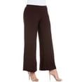 thumbnail image 2 of 24/7 Women's Plus Size Comfort Apparel Elastic Waist Flared Leg Plus Size Palazzo Pants, 2 of 4