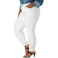 thumbnail image 6 of DARING DIVA Women's Plus Washed Mid-Rise Skinny Jeans Denim Pant 1X White, 6 of 8